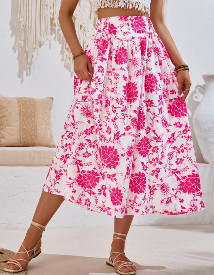 SHOPIQAT New Casual Holiday Printed Casual Waist Skirt - Premium  from shopiqat - Just $10.300! Shop now at shopiqat