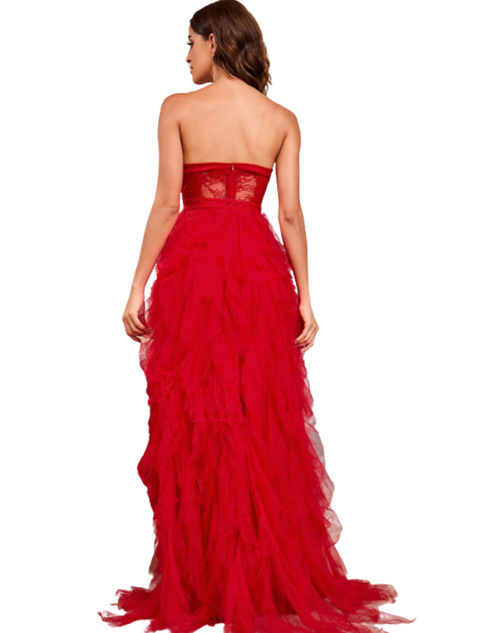 SHOPIQAT Woman's Spring Summer New Large Size Lace Mesh Tube Top Dress - Premium  from shopiqat - Just $14.900! Shop now at shopiqat
