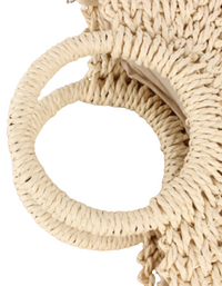 SHOPIQAT Half Round Straw Woven Beach ,Holiday Women's Bag - Premium  from shopiqat - Just $7.900! Shop now at shopiqat