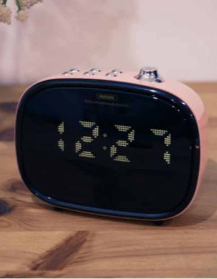 Remax 2-IN-1 LED Clock Subwoofer Bluetooth Wireless - Pink