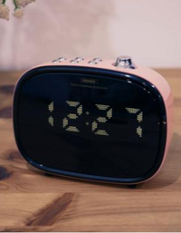 Remax 2-IN-1 LED Clock Subwoofer Bluetooth Wireless - Pink