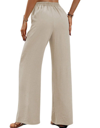 SHOPIQAT Comfortable Casual Wide Leg Pants with Elastic Waist - Premium  from shopiqat - Just $8.950! Shop now at shopiqat