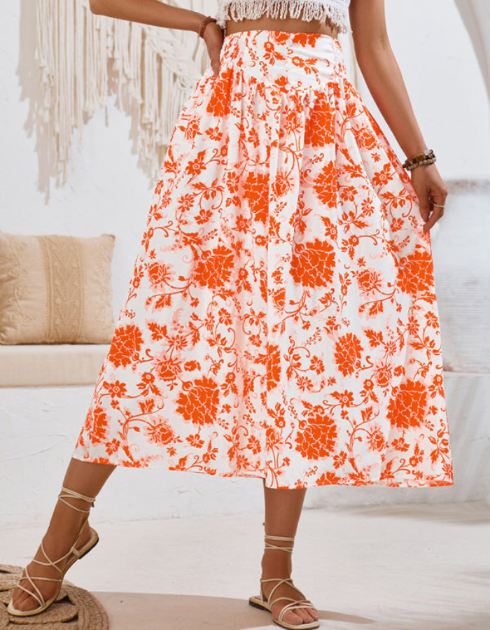 SHOPIQAT New Casual Holiday Printed Casual Waist Skirt - Premium  from shopiqat - Just $10.300! Shop now at shopiqat