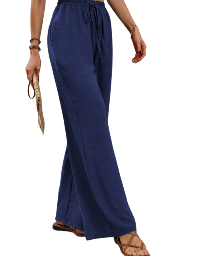 SHOPIQAT Comfortable Casual Wide Leg Pants with Elastic Waist - Premium  from shopiqat - Just $8.950! Shop now at shopiqat
