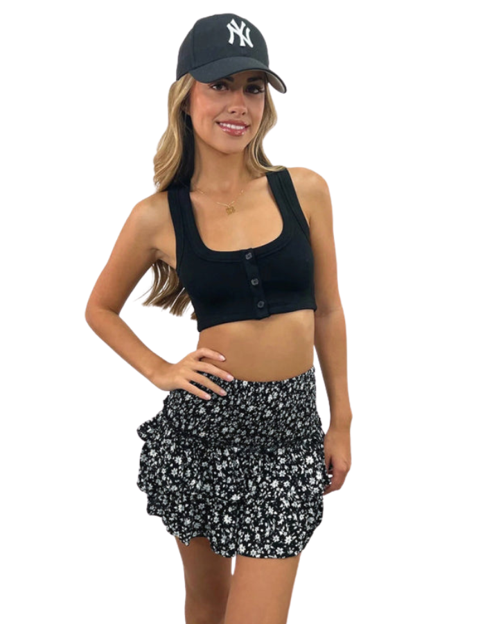 SHOPIQAT Women's Fashion Ruffled Floral Half-Length Pleated Skirt - Premium  from shopiqat - Just $4.730! Shop now at shopiqat