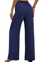SHOPIQAT Comfortable Casual Wide Leg Pants with Elastic Waist - Premium  from shopiqat - Just $8.950! Shop now at shopiqat
