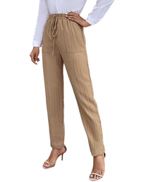 SHOPIQAT Casual Elastic Waist Pleated Women's Pants - Premium  from shopiqat - Just $8.800! Shop now at shopiqat