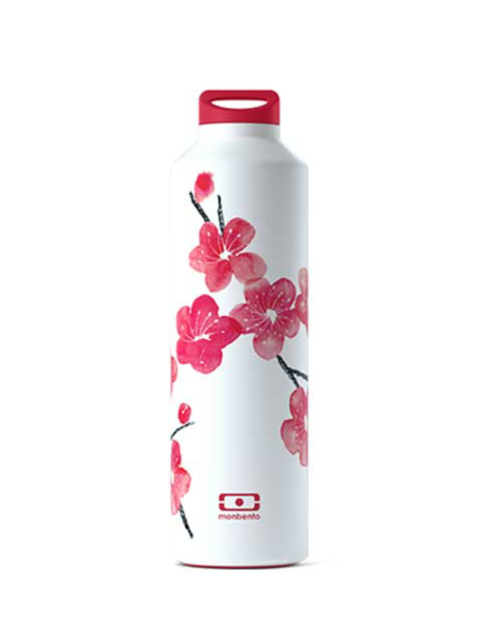 Monbento - MB Steel Graphic Blossom Water Bottle - Stainless Steel - 0.500 L