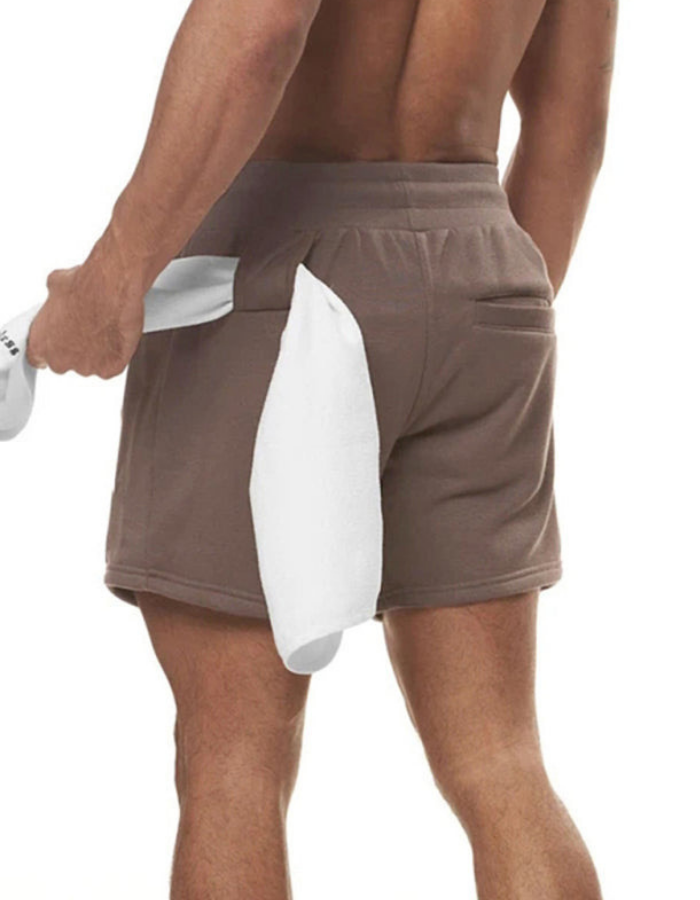 SHOPIQAT Sports Gym Men's Multi Pocket Hanging Towel Running Training Shorts - Premium  from shopiqat - Just $7.900! Shop now at shopiqat