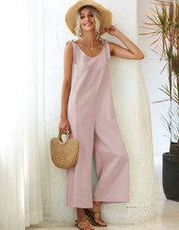 SHOPIQAT Tie Shoulder Jumpsuit