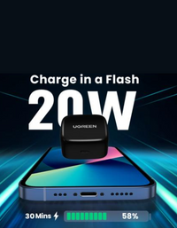 Ugreen 20W PD Fast Charger Kit for iPhone - Black