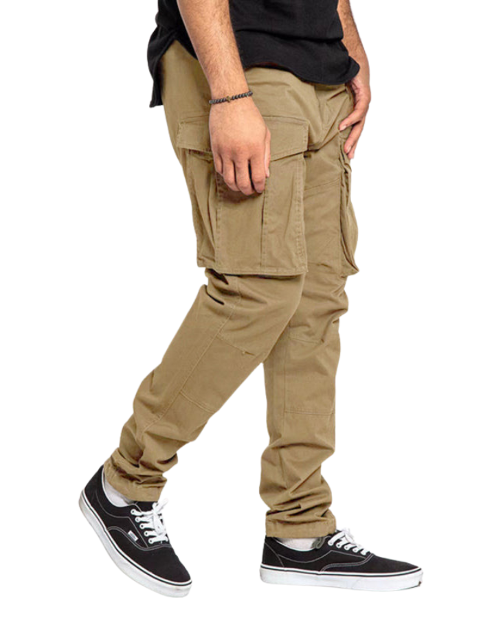 SHOPIQAT Men's Solid Colour Multi-Pocket Casual Cargo Pants - Premium  from shopiqat - Just $10.500! Shop now at shopiqat