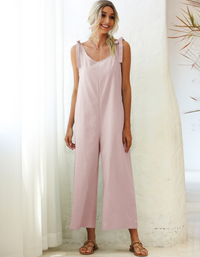 SHOPIQAT Tie Shoulder Jumpsuit