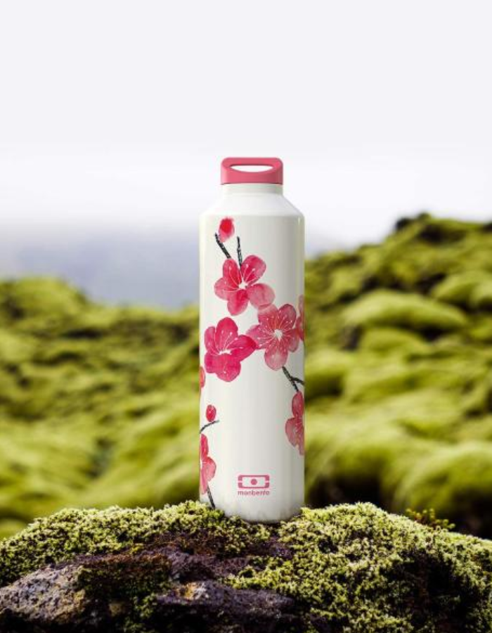 Monbento - MB Steel Graphic Blossom Water Bottle - Stainless Steel - 0.500 L