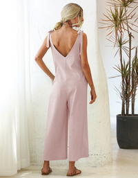 SHOPIQAT Tie Shoulder Jumpsuit
