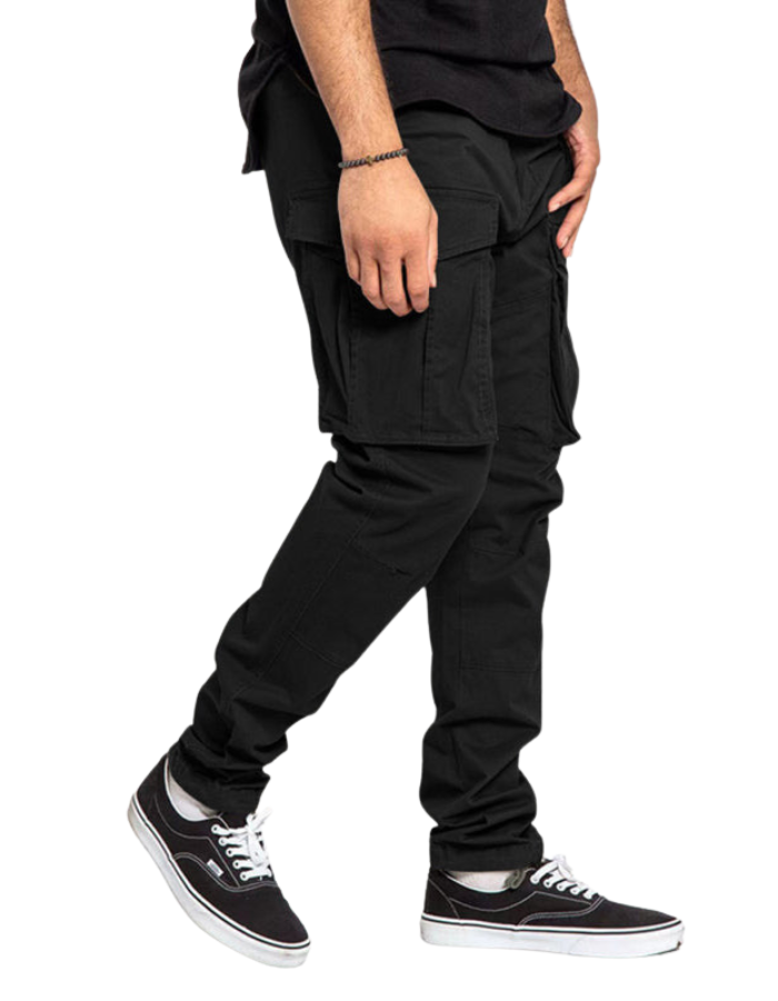SHOPIQAT Men's Solid Colour Multi-Pocket Casual Cargo Pants - Premium  from shopiqat - Just $10.500! Shop now at shopiqat