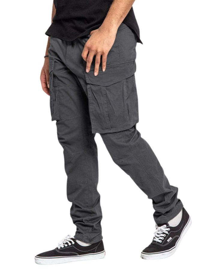 SHOPIQAT Men's Solid Colour Multi-Pocket Casual Cargo Pants - Premium  from shopiqat - Just $10.500! Shop now at shopiqat