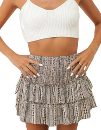 SHOPIQAT Women's Fashion Ruffled Floral Half-Length Pleated Skirt - Premium  from shopiqat - Just $6.900! Shop now at shopiqat