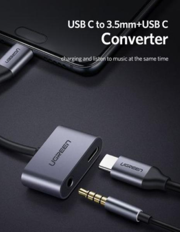 Ugreen Converter USB C to 3.5mm Adapter 2 IN 1 Audio