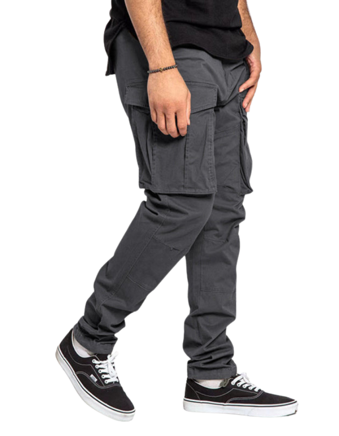 SHOPIQAT Men's Solid Colour Multi-Pocket Casual Cargo Pants - Premium  from shopiqat - Just $10.500! Shop now at shopiqat