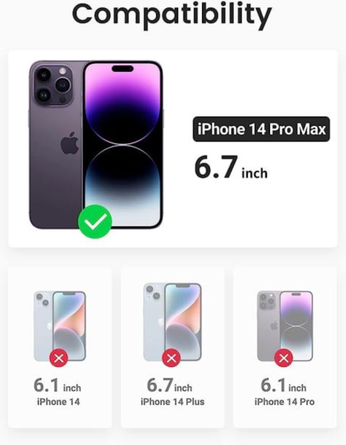 Ugreen iPhone 14 Pro Max Case, 6.7 inch Anti-Yellowing- Back