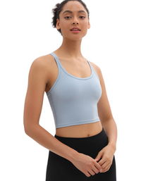SHOPIQAT Yoga Vest with Chest Pads Antibacterial Nude Sports Bra