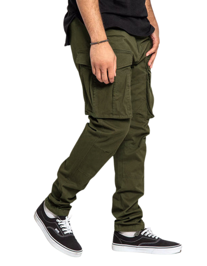 SHOPIQAT Men's Solid Colour Multi-Pocket Casual Cargo Pants - Premium  from shopiqat - Just $10.500! Shop now at shopiqat