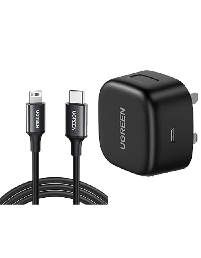Ugreen 20W PD Fast Charger Kit for iPhone - Black