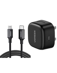 Ugreen 20W PD Fast Charger Kit for iPhone - Black