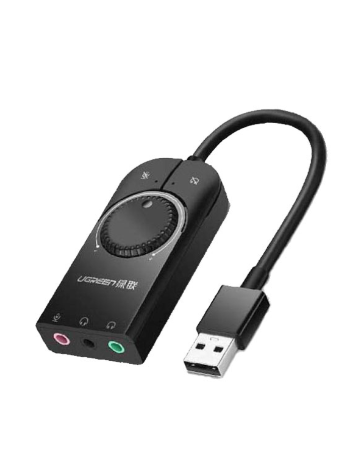 Ugreen USB External Sound Audio Card 3.5 mm - Black
