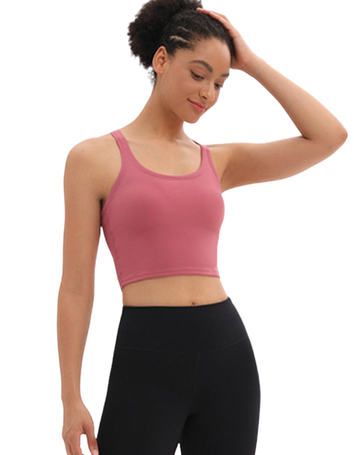 SHOPIQAT Yoga Vest with Chest Pads Antibacterial Nude Sports Bra - Premium  from shopiqat - Just $6.300! Shop now at shopiqat