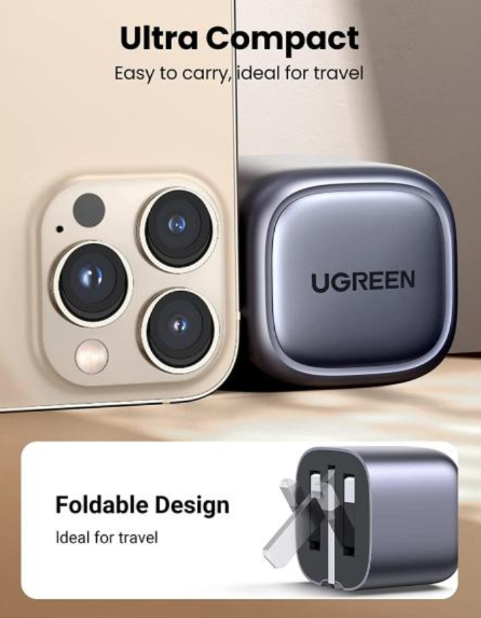 Ugreen USB C Plug 20W Nexode USB C Charger Foldable GaN