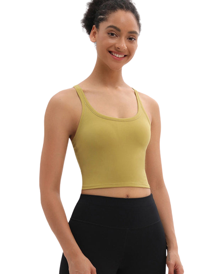 SHOPIQAT Yoga Vest with Chest Pads Antibacterial Nude Sports Bra - Premium  from shopiqat - Just $6.300! Shop now at shopiqat