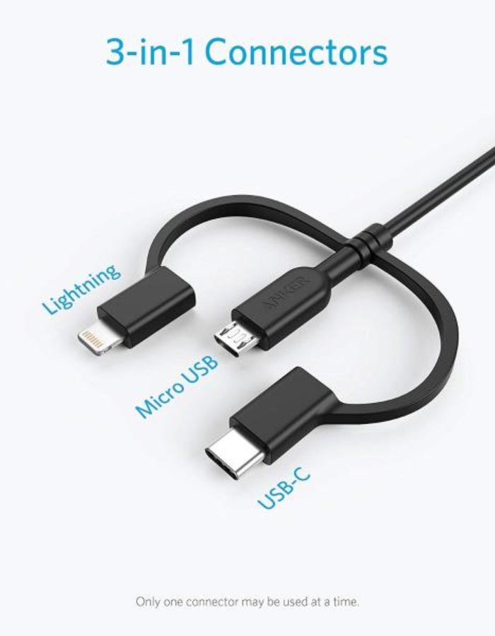 Anker Powerline II 3-in-1 Cable 0.9 Meter