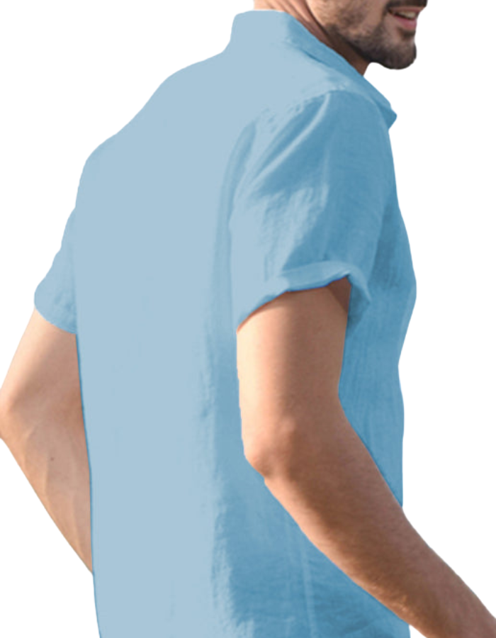 SHOPIQAT Men's Casual Linen Lapel Button Short-Sleeved Shirt - Premium  from shopiqat - Just $5.900! Shop now at shopiqat