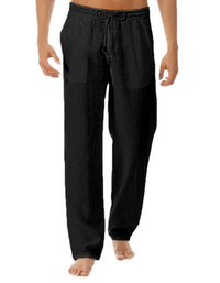 SHOPIQAT Men's Woven Cotton Linen Loose Casual Drawstring Trousers - Premium  from shopiqat - Just $7.950! Shop now at shopiqat