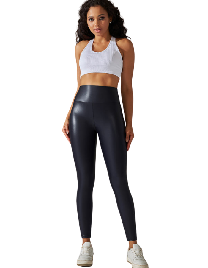 SHOPIQAT New Plus Size High Waist Tight PU Leather Colorful Yoga Leggings - Premium  from shopiqat - Just $6.500! Shop now at shopiqat