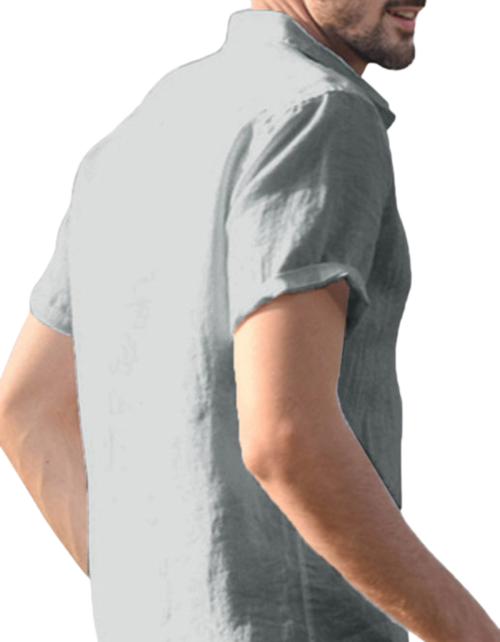 SHOPIQAT Men's Casual Linen Lapel Button Short-Sleeved Shirt - Premium  from shopiqat - Just $5.900! Shop now at shopiqat