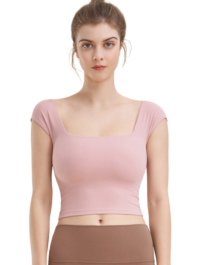 SHOPIQAT Square Neck Sports Tight Tank Yoga Top - Premium  from shopiqat - Just $6.700! Shop now at shopiqat
