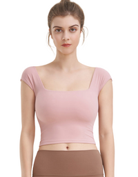 SHOPIQAT Square Neck Sports Tight Tank Yoga Top - Premium  from shopiqat - Just $6.700! Shop now at shopiqat