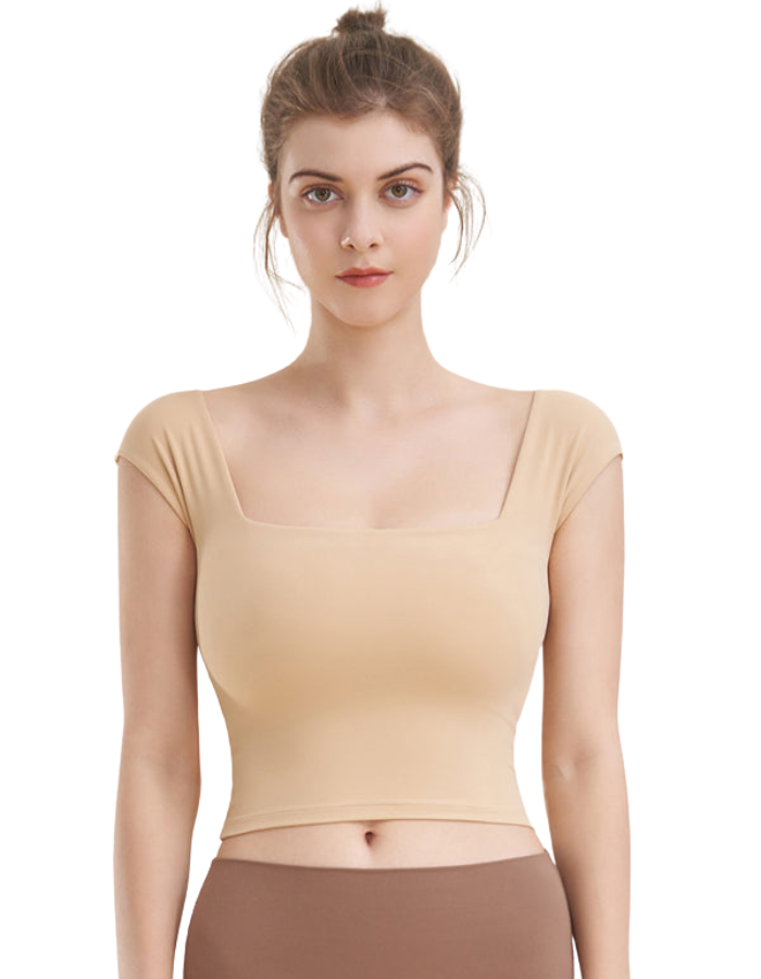 SHOPIQAT Square Neck Sports Tight Tank Yoga Top - Premium  from shopiqat - Just $6.700! Shop now at shopiqat