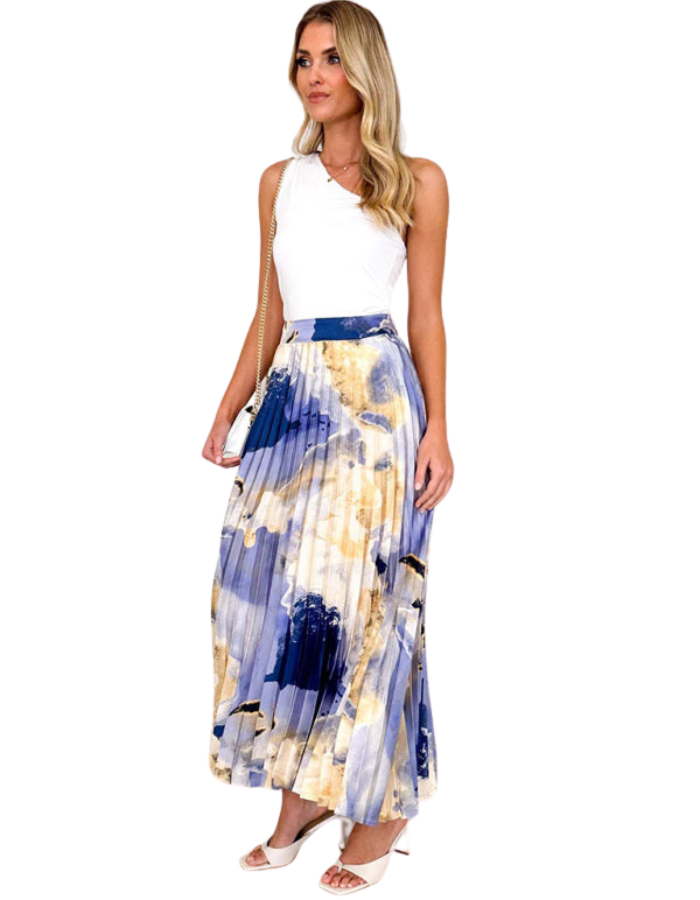SHOPIQAT Women's Printed Draped A-Line Pleated Skirt - Premium  from shopiqat - Just $8.900! Shop now at shopiqat