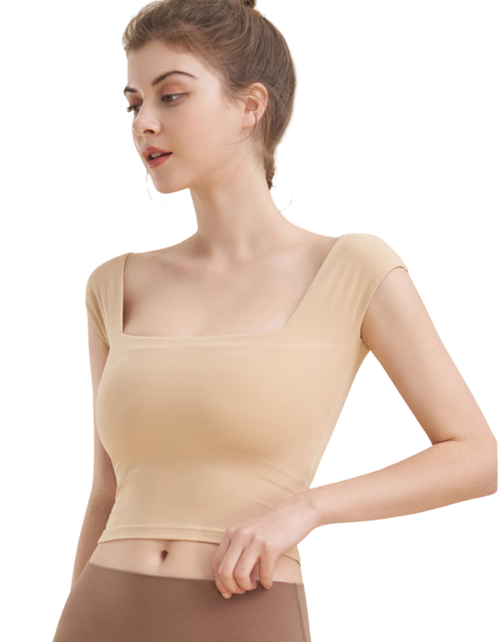 SHOPIQAT Square Neck Sports Tight Tank Yoga Top - Premium  from shopiqat - Just $6.700! Shop now at shopiqat