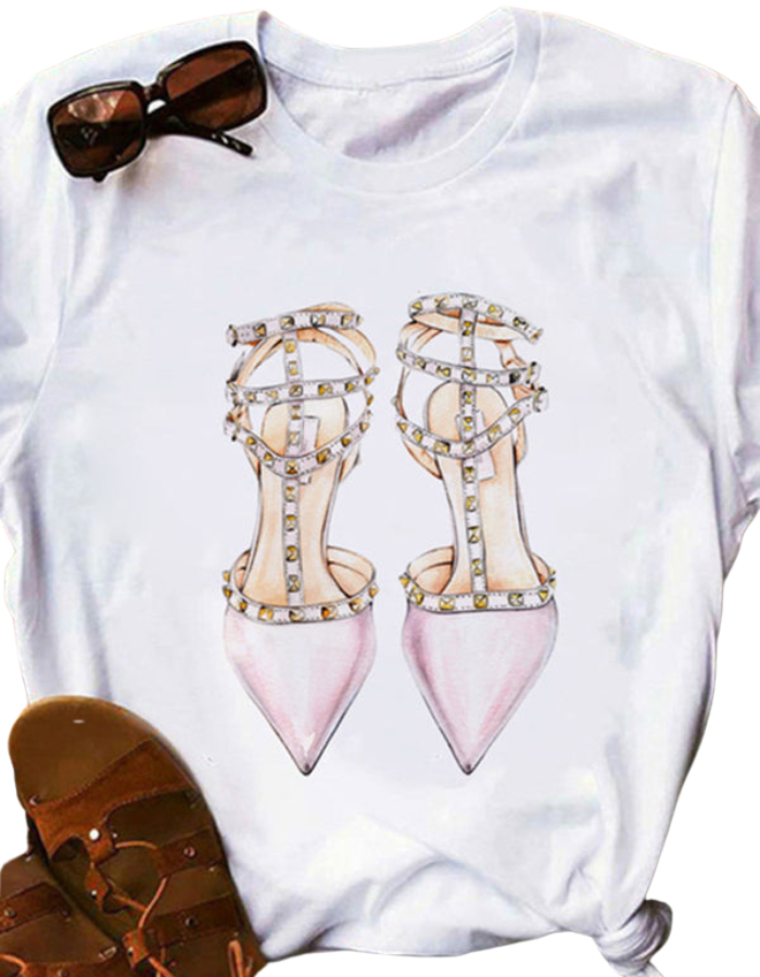SHOPIQAT Leopard Lips Round Neck Short-Sleeved T-Shirt - Premium  from shopiqat - Just $5.250! Shop now at shopiqat
