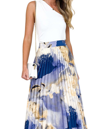 SHOPIQAT Women's Printed Draped A-Line Pleated Skirt - Premium  from shopiqat - Just $8.900! Shop now at shopiqat