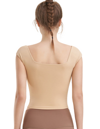 SHOPIQAT Square Neck Sports Tight Tank Yoga Top - Premium  from shopiqat - Just $6.700! Shop now at shopiqat