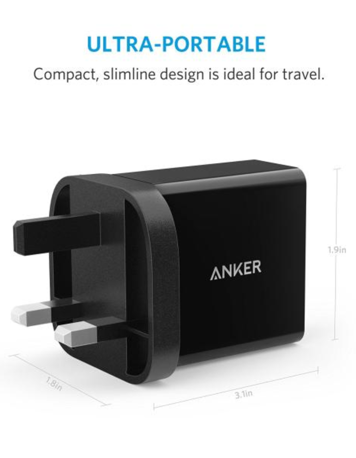 Anker Wall  Charger 24W 2-Port USB - Black