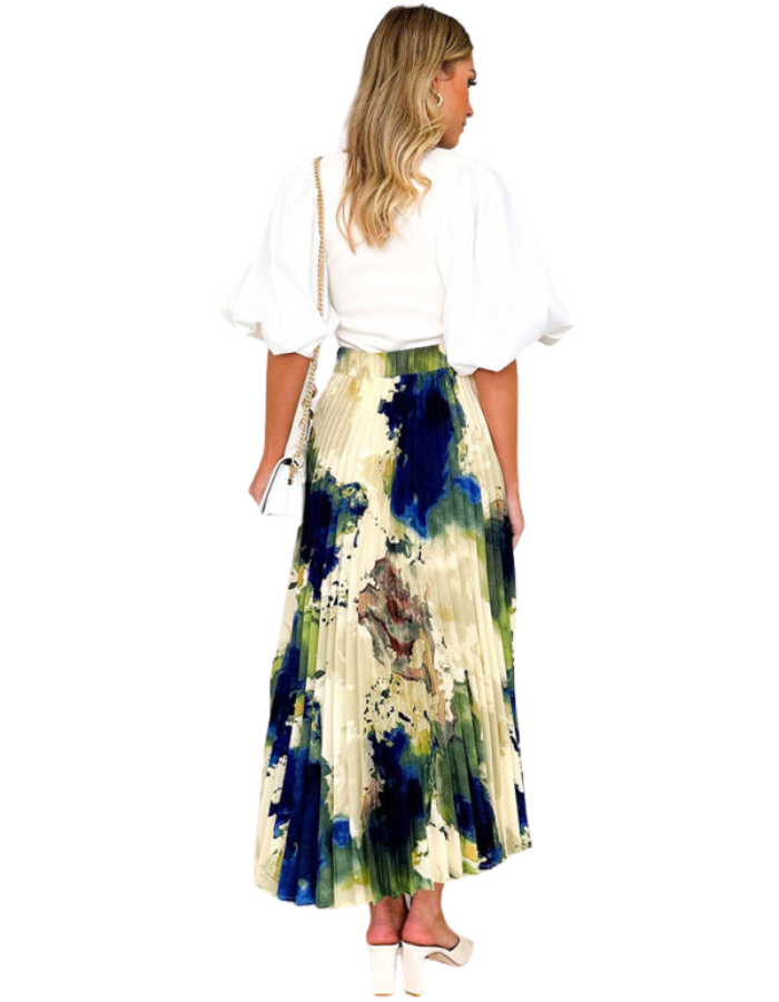 SHOPIQAT Women's Printed Draped A-Line Pleated Skirt - Premium  from shopiqat - Just $8.900! Shop now at shopiqat