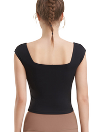 SHOPIQAT Square Neck Sports Tight Tank Yoga Top - Premium  from shopiqat - Just $6.700! Shop now at shopiqat