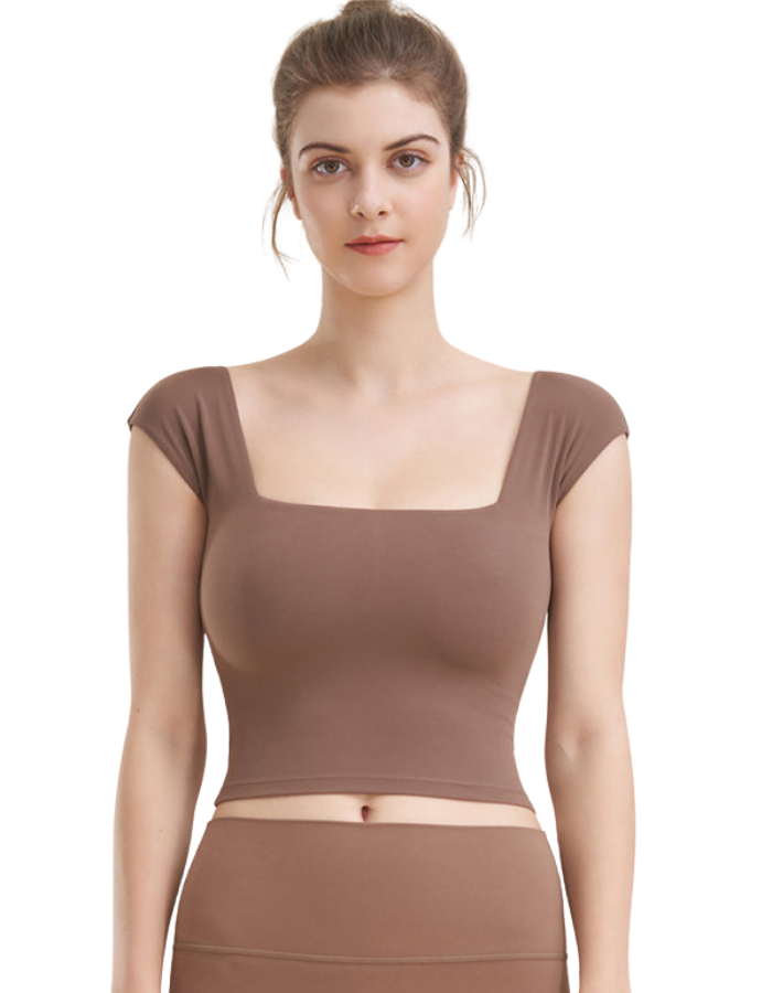 SHOPIQAT Square Neck Sports Tight Tank Yoga Top - Premium  from shopiqat - Just $6.700! Shop now at shopiqat
